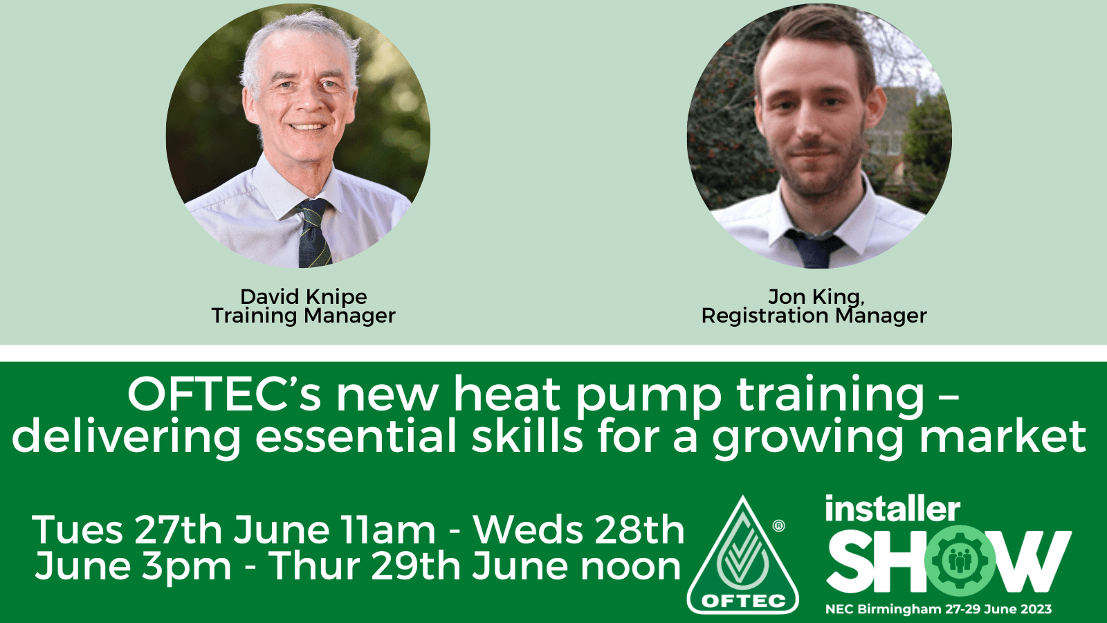 OFTEC’s heat pump training in InstallerSHOW event programme
